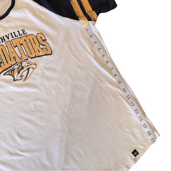 Nashville Predators White Women's Fly Out Raglan T-Shirt by '47 • XXL - Picture 11 of 11